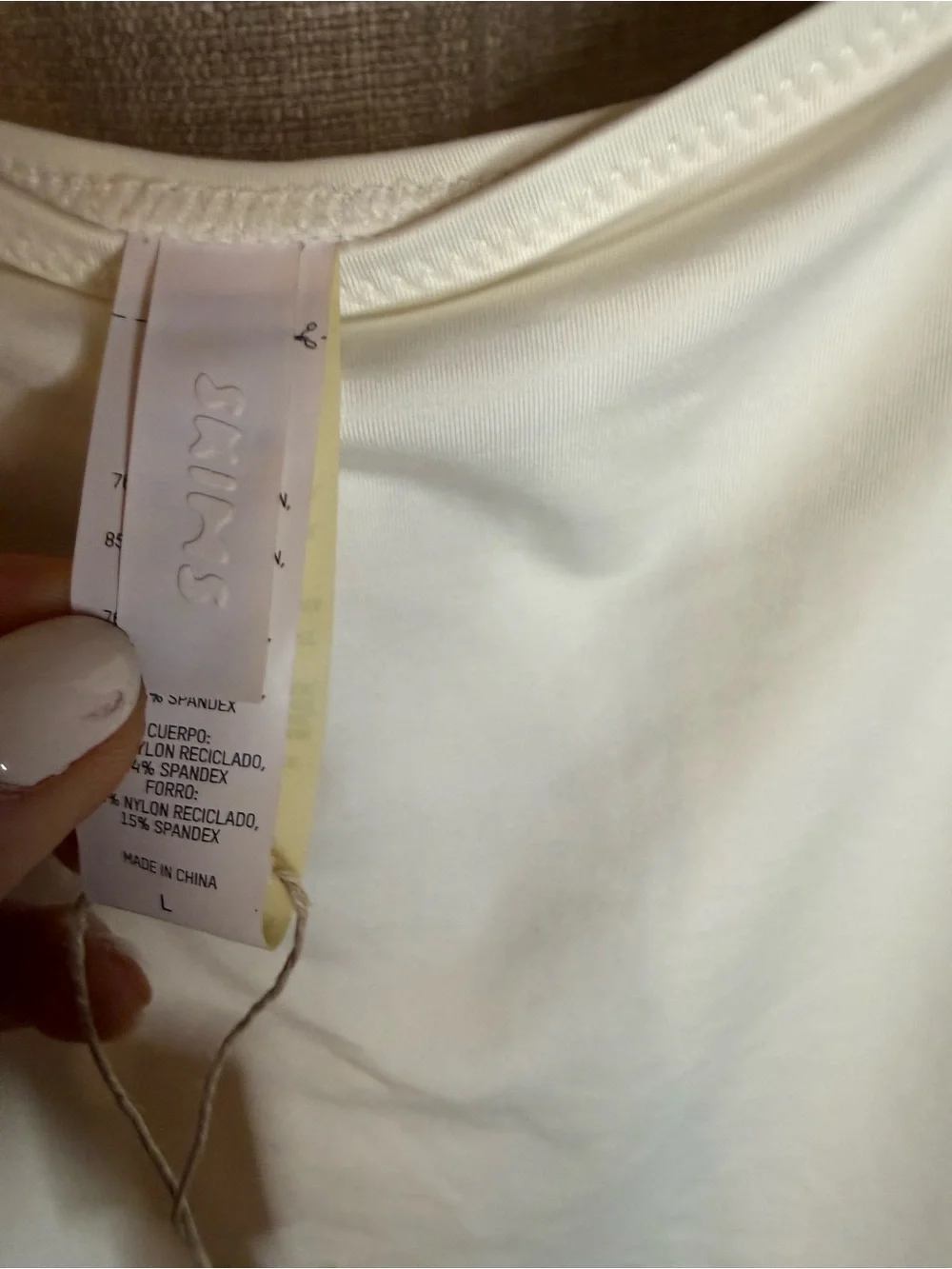 NWT SKIMS Signature Swim Tank Dress Slip Cover Up - White (Size Large)